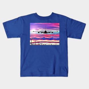 Airplane Landing at Los Angeles Kids T-Shirt